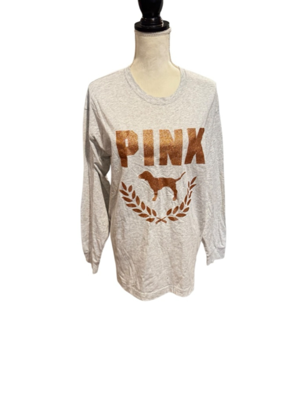 Women's PINK Gray Copper Long Sleeve Tee L